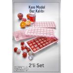 Espas Home 32 Bölmeli Kare Model Buz Kalıbı - / 2'li Set - Pembe