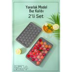 Espas Home 33 Bölmeli Yuvarlak Buz Kalıbı Buzluk 2'li Set - Antrasit