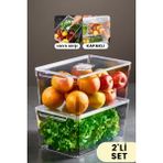 Espas Home Buzdolabı Dolapiçi Düzenleyici Organizer Kapaklı 2'li Set (Maxi)