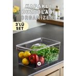 Espas Home Buzdolabı Dolapiçi Düzenleyici Organizer Kapaklı 3'lü Set (Maxi)