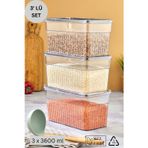 Espas Home Espas Home 3 Parça Contalı ve Sızdırmaz Kapaklı Saklama Kabı Seti – Buzdolabı ve Kuru Gıda Uyumlu 3x3600 ml