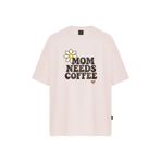 Espina Premium Kadın Mom Needs Coffee Baskılı Oversize Tişört