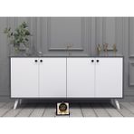 Espino Konsol,tv Ünitesi,dekoratif DOLAP,VITRIN,%100 Mdf,kolay Kurulum - 160 - Antrasit - Beyaz