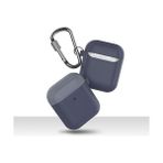 Esplendor Airpods 1–2 Nesil Uyumlu Silikon Kılıf – Mat Yumuşak Doku, Darbe Emici, Karabinalı Kemer Klipsi, Kablosuz Şarj Destekli, Yedek Üst Kapak Hediyeli Laciver Mavi - Option-1 - Altın