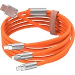 Esplendor Çoklu Şarj Kablosu USB Type-C Ios Uyumlu 120W Hızlı Şarj Kablosu