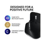 Esplendor Mac Için Mx 3s Performans Kablosuz Mouse, 8.000 Dpı, ve iPad Için, Sessiz, Ergonomik, Ultra Hızlı Kaydırma, Çoklu Cihaz Özelliği, Bluetooth, Siyah