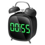 Esplendor Metal Retro Çift Çan, Arkadan Aydınlatmalı Büyük Ekran, Yatak Odası Için Küçük Dijital LED Komodin, Yetişkinler, Gençler ve Derin Uykuya Sahip Çocuklar Için Yüksek Sesli Çalar Saat