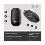 Esplendor WS211 Kablosuz 1600DPI 6 Tuşlu Dual Mod Rgb 2.4ghz Wifi+ Bluetooth, Şarj Edilebilir, Windows, Linux ve Mac ile Uyumlu, Sessiz Kompakt Optik Mouse Siyah