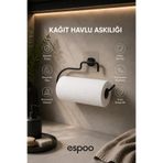 Espoo Design Havluluk Peçetelik Askısı Banyo Mutfak Düzenleyicisi Kağıt Rulo Havlu Askılığı Pratik Siyah Rulo