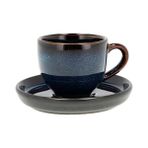 Espresso Fincanı Altlıklı Dia 5,5 x 5 cm 7 cl Koyu Mavi/siyah