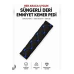ESR 2 adet ortopedik kapitone deri süngerli emniyet kemer kılıfı