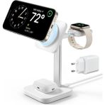 Esr Halolock 3 In 1 iPhone + Airpods + Apple Watch Magsafe Şarj Standı Beyaz ( Apple Mfm Lisans ) + ( 20W Şarj Adaptör ile Gelir )