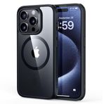 ESR iPhone 15 Pro için kılıf, MagSafe ile uyumlu, askeri norm koruma, sararmaya dayanıklı, çizilmez arka taraf, manyetik cep telefonu kılıfı, iPhone 15 Pro için, Classic Serisi, şeffaf siyah