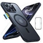 ESR iPhone 16 Pro Max için Kılıf, MagSafe ile Uyumlu, Askeri Sınıfta Koruma, Sararma Önleyici, Çizilmeye Dayanıklı Sırt, Manyetik Telefon Kılıfı, Mat Siyah