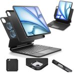 ESR Klavye kılıfı, iPad Air 11 inç (M2 2024), iPad Pro 11/Air 6/5/4 için, manyetik stand, yaylı ışık tuşları, çoklu dokunmatik izleme pedi, antrasit
