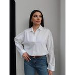 Esra Helvacı Omuz Dantelli Oversize Gömlek - Beyaz - Standart