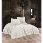 Esra Home Qulothes Çift Kişilik Yatak Örtüsü Takımı 3 Parça Çeyiz Seti Kabartmalı - Ekru - 240 x 260 cm