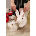 Esra PELUŞ TAVŞAN DESENLİ KADIN EV PANDUFU