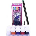 Esranın Dünyası 15 ml Siyah Kontur Kalemi ile 10 Renk Cam Vitray Boyama Seti