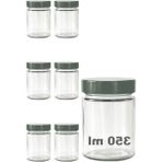 Esranın Dünyası 350 ml Metal Derin Kapaklı Kavanoz Seti, 6 Adet, Şeffaf Cam