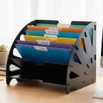 Esranın Dünyası A4 Boyutunda Ahşap Masaüstü Dosyalık, Çok Amaçlı Organizer - 41 Delft Blue