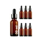 Esranın Dünyası Afracam 30 ml Metal Kapaklı Damlalık Dropper Şişesi Serum 30 cc Cam Şişe 6 Adet (Siyah Kapak, Amber/kahverengi)