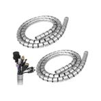 Esranın Dünyası Aksesuarcı 22 mm Gri 1 Metre Spiral Kablo Kanalı, Boru Tipi Kablo Düzenleyici, Kablo Toplayıcı Gizleyici, Kablo Kelepçesi, Kablo Tutturma Bağları (2 Adet)