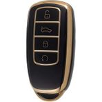 Esranın Dünyası Autohan Keys Lüx Chery Tiggo 8 Pro, Omoda 5, Tiggo 7 Avantgarde Nano Araba Anahtar Kılıfı, Siyah-Gold, Premium Kalite