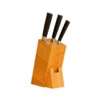 Esranın Dünyası Bambu Ahşap Bıçak Standı – 220 mm Eğik Tasarım, Kaymaz Tabanlı, Çoklu Bıçak Yuvalı, Modern ve Doğal Mutfak Düzenleyici