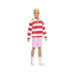Esranın Dünyası Barbie Fashionistas Ken Bebek Kırmızı Beyaz Polo Tişörtü, Pembe Şortu, Uzun Beyaz Çorapları ve Spor Ayakkabılarıyla Sarışın, HYV01