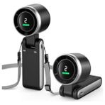 Esranın Dünyası Blic BWFN22 Turbo El Vantilatörü Mini Fan Vantilatör Katlanabilir 3’ü 1 Arada Taşınabilir Fan 5 Kademeli LED Ekranlı Usb-C Şarjlı Mini Vantilatör Boyun Askılı Masaüstü Kullanım (Siyah)