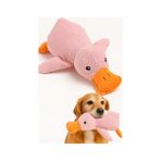 Esranın Dünyası Busstier Köpek Oyuncağı Ördek Şekilli Peluş Sesli ve Hışırtılı Dayanıklı Çiğneme ve Isırma Oyuncağı Anti Stres Yumuşak Peluş Köpek Eğitim ve Oyun Oyuncağı (Pembe)