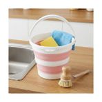 Esranın Dünyası Deconox 13 Litre Katlanabilir Akordiyon Temizlik Kovası - 32 cm Çap x 33 cm Yükseklik - Yer Kaplamayan Pratik Silikon Su Kovası (Koyu Gri - Pembe) (Pembe)