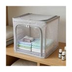 Esranın Dünyası Deconox 30X30X30 cm Pvc Pencereli Çelik Destekli Raf Düzenleyici - Katlanabilir Modüler Kapaklı Dolap Içi Organizer Kutusu