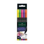 Esranın Dünyası Faber-Castell Grip Finepen Ince Keçe Uçlu Kalem Seti, 5’li, Neon Renkler, 0.4 Mm, Metal Destekli, Ergonomik Üçgen Gövde - 41 Delft Blue
