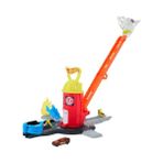 Esranın Dünyası Hot Wheels City Oyuncak Araba ve Pist Seti, Süper Itfaiye Istasyonu Oyun Seti ve 1:64 Ölçekli Itfaiye Aracı, JHL95