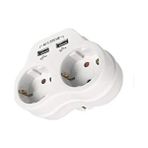 Esranın Dünyası Ikili Topraklı Priz - USB Çıkışlı, 2A, Beyaz