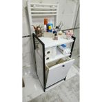 Esranın Dünyası Kirli Çamaşır Sepeti Organizeri Yıkanabilir Kumaş – Raflı, Mobilya, (100×50×40 cm / 90 L) (Beyaz)