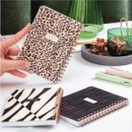 Esranın Dünyası Leopar Desenli 3'lü Spiralli Defter Seti 10X14 cm Karton Kapak