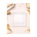 Esranın Dünyası Lüks Mika Kare Tabak Plastik Parti Tabağı Şeffaf 22 cm 10'lu
