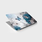 Esranın Dünyası Mavi Kelebek Çiçek Temalı Laptop Sticker - 41 Delft Blue