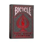 Esranın Dünyası Metalluxe Foil Back Crimson (Red) Kırmızı Kart Premium Iskambil Oyun Kağıdı Kartları Destesi