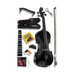 Esranın Dünyası Midex HGA44BK-TYS Full Siyah Set Keman 4/4 (Yastık Reçine Çanta Yedek Tel Susturucu Yay)
