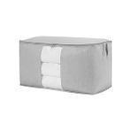 Esranın Dünyası Ocean Home Textile Mega Boy Pvc Pencereli Gri Renk Kapitone Hurç 75 x 40 x 40 cm