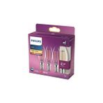 Esranın Dünyası Philips LED Classic 40W B35 LED Mum Filament Ampul, 2700K Sarı Işık, E14 Ince Duy, Dim Edilmez, 3'lü Ekopaket