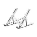 Esranın Dünyası Primex ADS-AL05 Alüminyum Ayarlı Laptop Standı, MacBook Notebook Yükseltici Tutucu, Katlanabilir Taşınabilir Ergonomik Laptop Altlığı, 10-16 Inç Uyumlu, Kaymaz Silikon Destekli Gümüş Stand