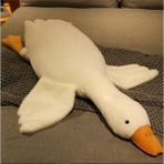Esranın Dünyası Sevimli Peluş Uyku Arkadaşım Kaz 75 Cm- Uçan Kaz Morton Uyku Yastığı Beyaz