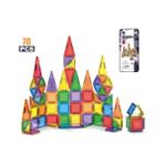 Esranın Dünyası Solira Store - 70 Parça Mini Manyetik Blok Seti 3.75 cm Güçlü Mıknatıslı Renkli 3D Yapı Oyuncak Stem Eğitici Zeka Geliştirici