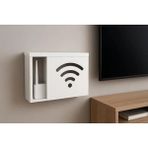 Esranın Dünyası Sürgülü Kapaklı 35 x 40 cm Ahşap Dekoratif Wifi Saklama Kutusu