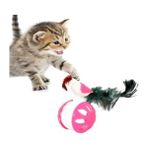 Esranın Dünyası Tekerlekli Hacıyatmaz Kuş Kedi Oyuncağı 1 Adet (Pembe)